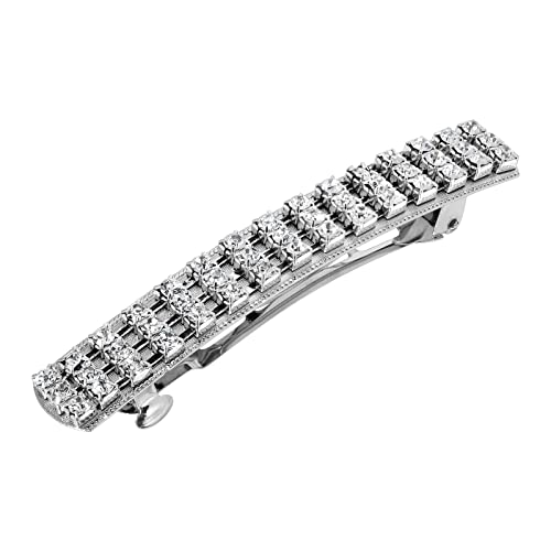 1928 Jewelry Women's Small Multi Clear Crystal Hair Barrette, (1 Pcs)