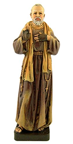 Christian Brands Milagros Patron Saint Padre Pio Pius Resin Statue Figurine, 7 7/8 Inch