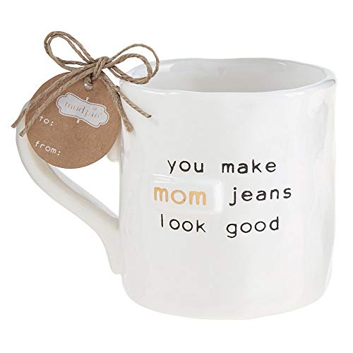 Mud Pie Funny Mom Mugs (Mom Jeans Mug),Jean