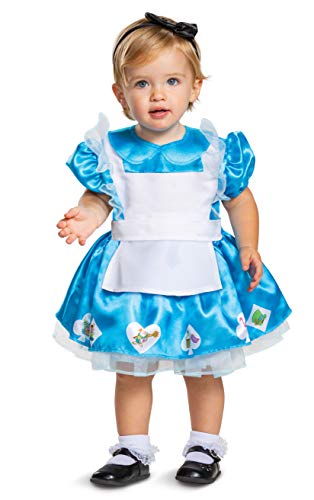 Disguise Baby Girls' Disney Alice in Wonderland Infant Costume, Blue & White, 12-18 Month