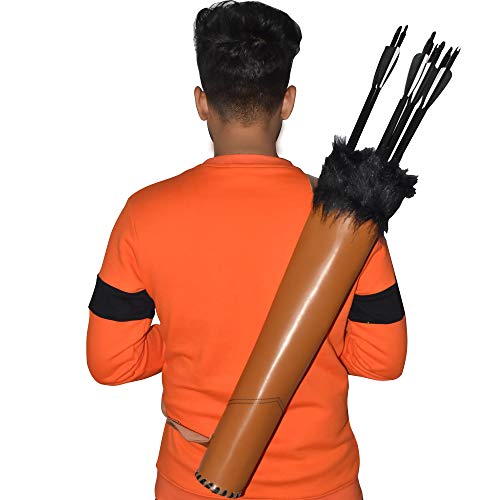 UNIVERSE ARCHERY Back Arrow Quiver | Genuine Cowhide Leather Arrow Holder | Traditional Handmade Quiver for Hunting & Archery Sports | Lightweight & Comfortable