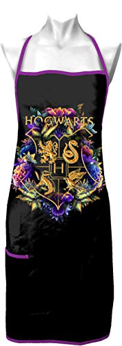 Spoontiques Hogwarts Crest Kitchen Apron, One size fits most, Black