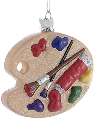 Kurt Adler Noble Gems Artists Painting Palette Glass Christmas Ornament