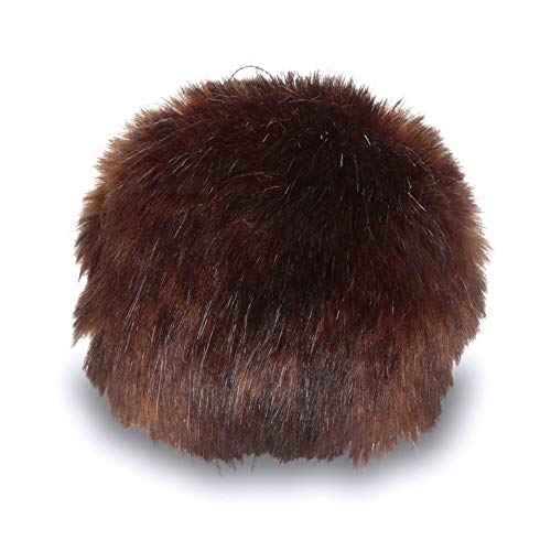 Spinrite Yarns (CA) Bernat Faux Fur Pom Pom, 3 in, Brown Muskrat