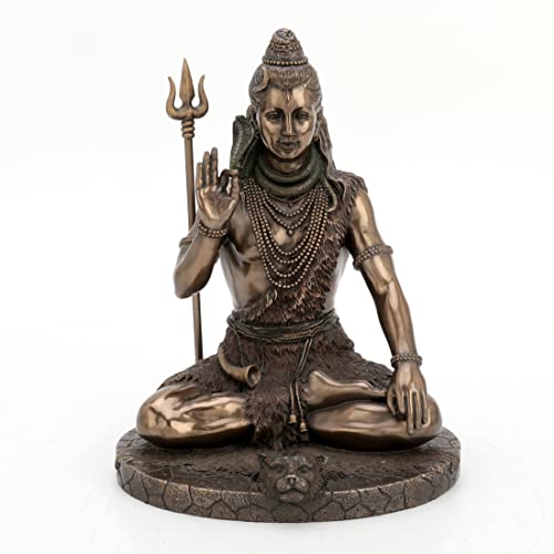 Unicorn Studio Veronese Design Lord Shiva in Meditation Pose Statue Sculpture - Hindu God and Destroyer of Evil