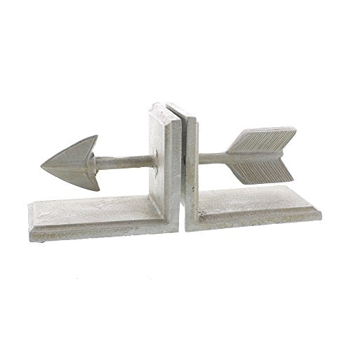 HomArt Cast Iron Arrow Bookends - Antique White
