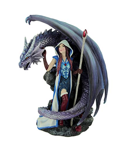 Unicorn Studio Veronese Design Dragon's Mage by Anne Stoke Sorceress and Dragon Statue