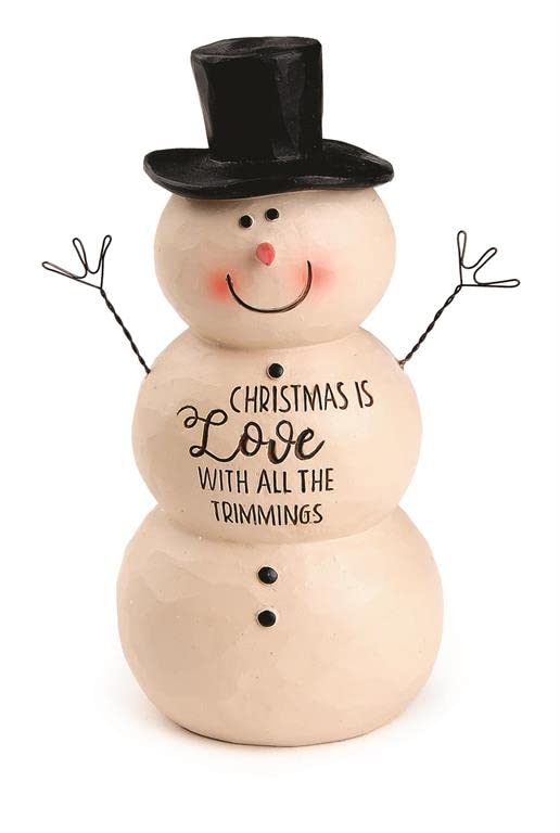 Blossom Bucket 228-13410 Christmas Love with Trimmings Snowman Figurine, 5-inch Height