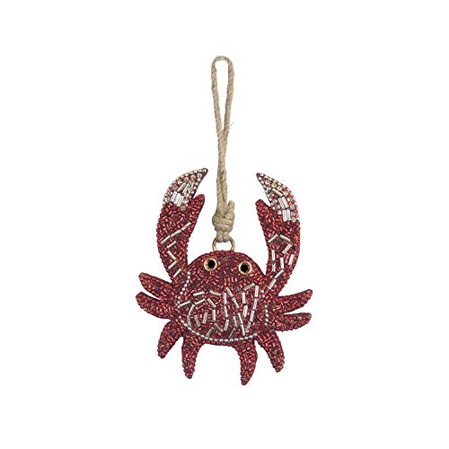 Beachcombers B23169 Decorative Hanging Ornament (Glass Beaded Crab, 8-inch Height)