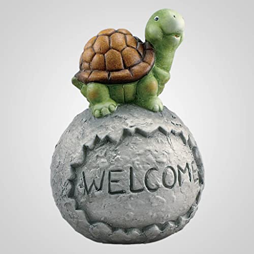 Lipco Ceramic Welcome Turtle Figurine, 10-inch Height, Tabletop Decoration