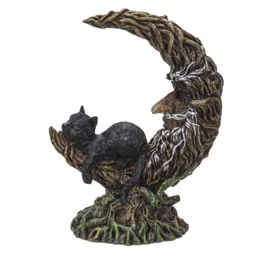 Pacific Trading Giftware Black Cat on Moon with LED Light, Gothic Collectible Polyresin Home Decor, 6.5 Inches x 3.93 Inches x 8.34