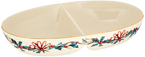 Lenox 870602 Winter Greetings Divided Oval Bowl