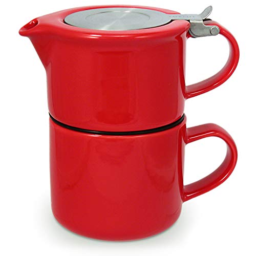 FORLIFE Tea for One with Infuser 14 ounces, Red