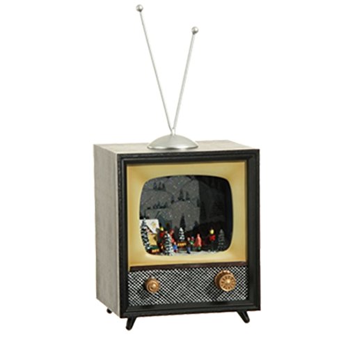 Animated Holiday Musical Retro Television TV 10-in RAZ Imports 3516162 (Black)