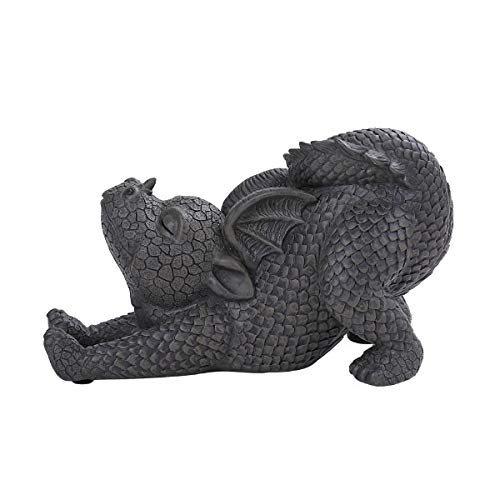 Pacific Trading Giftware PT Garden Dragon Stretch Out Dragon Garden Display Decorative Accent Sculpture Stone Finish 10 Inch Tall