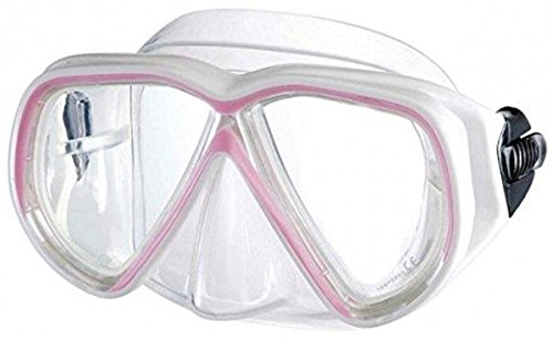 IST M75-1 Martinique Narrow Dual-Window Diving Snorkeling Mask (White and Pink)