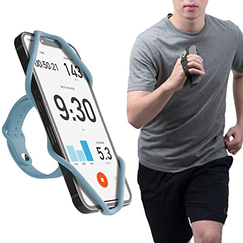Bone Collection Bone Run Tie Handheld 2, Running Phone Holder for Hand Wristband for Exercise Gym Jogging Workout for iPhone 13 Pro Max 12 11 X XS, Samsung Galaxy Note 20 Ultra S20 S10 S9 (Morandi Blue)