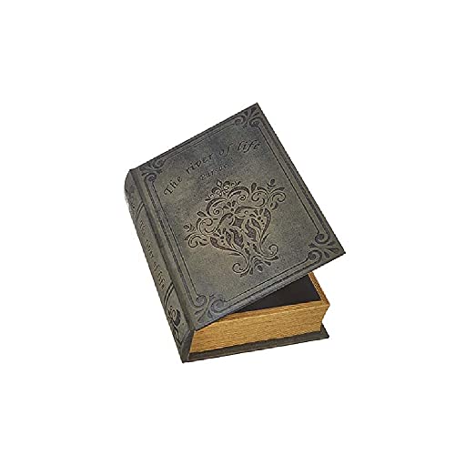 RAZ Imports 4227998 Antiqued Black Book Box, 12-inch Height, MDF and Cotton