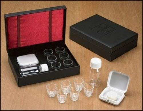 Christian Brands Cross Detail Faux Leather Box 6 Cup Portable Travel Communion Set Minister Gift