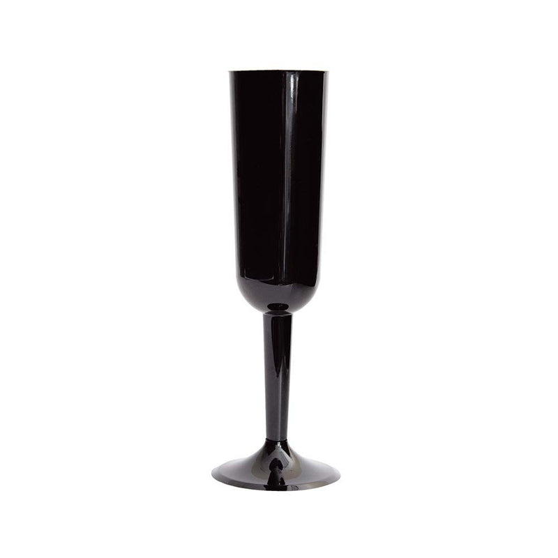 Black Plastic Champagne Party Flutes, 4 Ct.
