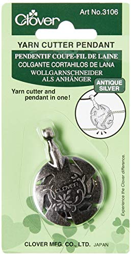 Clover 3106 Yarn Cutter Pendant, Antique Silver