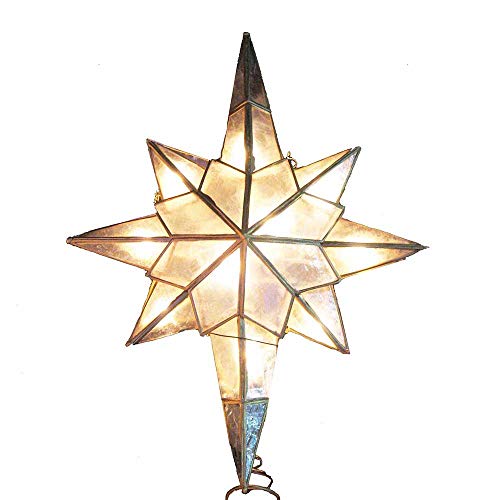 Kurt Adler 10-Light Capiz Star of Bethlehem Clear Treetop