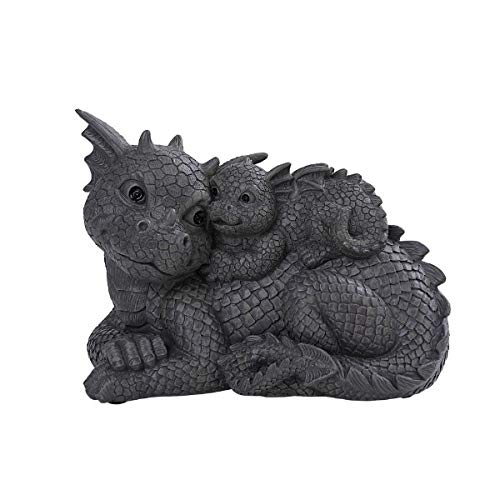 Pacific Trading Giftware PT Garden Dragon Family Dragon Garden Display Decorative Accent Sculpture Stone Finish 10 Inch Tall