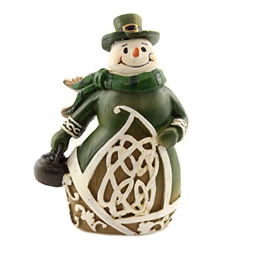 Roman Inc. 6" Woodcut Irish Snowman Figurine