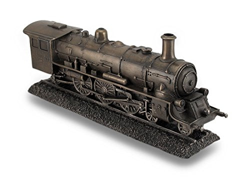 Unicorn Studio Resin Statues Bronze Finish Steam Locomotive Engine Statue Incredibly Detailed Train 10.5 X 4.5 X 2.5 Inches Bronze