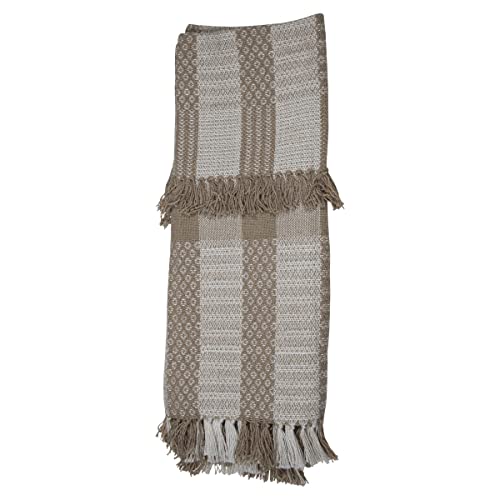 Foreside Home & Garden Taupe Polyester Hand Woven Throw