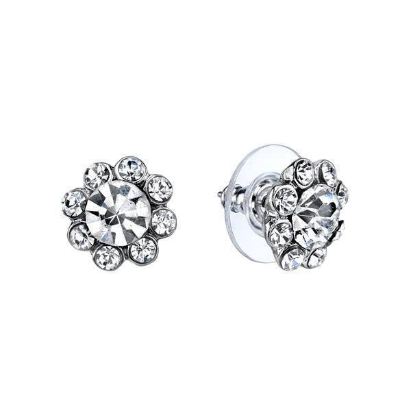 1928 Jewelry Crystal Flower Stud Earrings