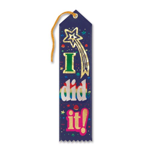 Beistle I Did It Ribbon Award, Multicolor - 1pc