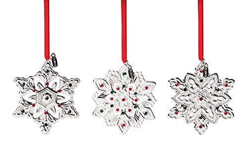 Lenox Metal Mini 3-Piece Snowflake Ornament Set, 0.21