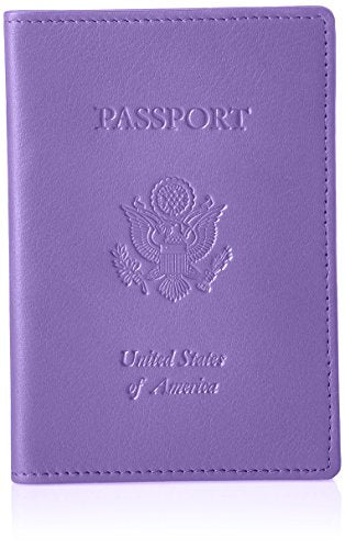 Royce Leather RFID Blocking Passport Travel Document Organizer in Leather, Purple 2, One Size