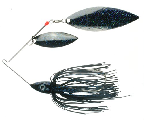 Nichols Lures DF24-1 Pulsator Depth Finder Metal Flake Spinnerbait, Black & Blue, 1oz, Black & Blue