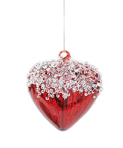 Giftcraft 665424 Glass Heart Ornament, 4-inch Height, Glass