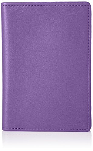 Royce Leather Passport Holder and Travel Document Organizer in Leather, Purple 3, One Size