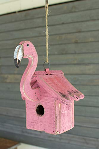 Kalalou CMG1130 Recycled Wood Flamingo Birdhouse