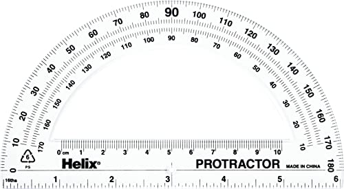 Pens Helix Standard 180 Degree Protractor, 6 Inch / 15cm (13106)