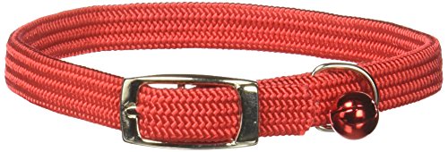 OmniPet Kool Kat Elastic Cat Safety Collar with Bell, Red, 12"