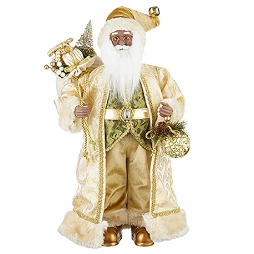 RAZ Imports 2022 Evergreen & Gold 18.75" Baroque Santa