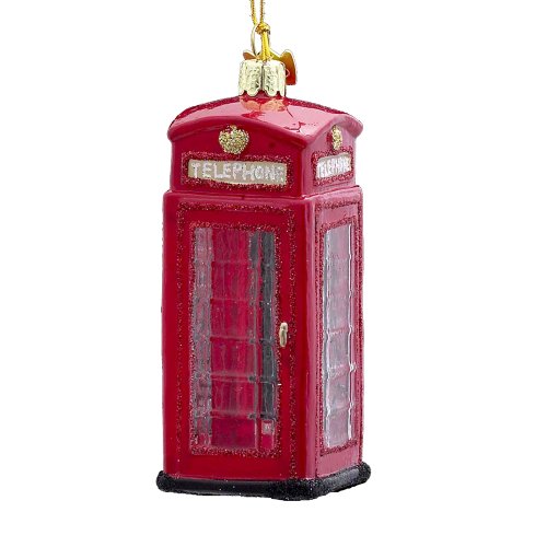 Kurt Adler 4-Inch Noble Gems Glass British Phone Booth Ornament