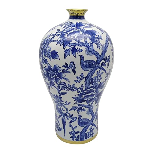 A&B Home Blue and White Porcelain Vase - Blue Ceramic Vase, Flower Vase Home D‚àö¬©cor Centerpiece, Tall Vase for Living Room Office, 18 inch