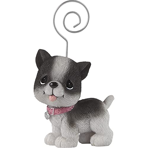 Precious Moments Raise The Woof French Bulldog Resin/Metal Photo Holder, Multi