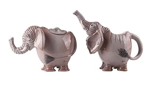 Blue Sky Clayworks Clayworks 7.5"X3.75"X6" & 6.75"X4.5"X4.5" Elephant Creamer & Sugar Bowl Cocker Spaniel Salt & Pepper Set