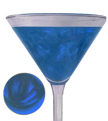 Ultimate Baker Snowy River Cocktail Glitter - Kosher Natural Drink Glitter, Wine Glitter, Beer Glitter, Beverage Glitter (12 Gram, Aegean Blue)