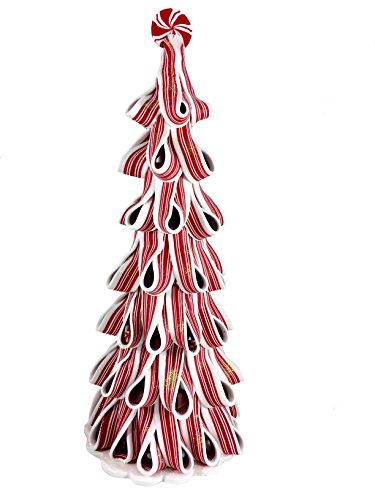 Gerson Peppermint Candy Christmas Trees with Light! (14")