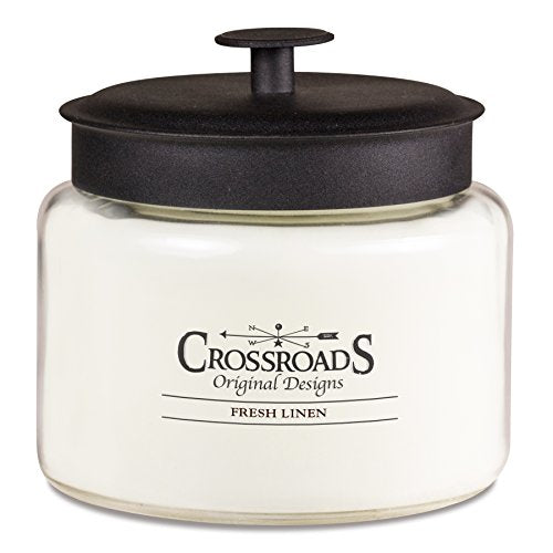 Crossroads Fresh Linen Scented 4-Wick Candle, 64 Ounce