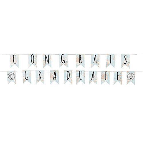 Fun Express - Grad Adventure Pennant Banner for Graduation - Party Decor - Hanging Decor - Pennants - Graduation - 2 Pieces