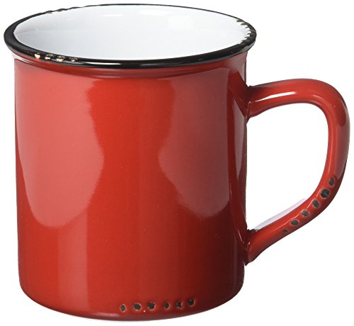 Abbott Collection  Enamel Look Stoneware Mug, Red -